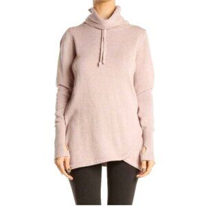 Dakini Sweater Women S Rose Pink Drawstring Cowlneck Long Sleeve Tunic Thumbhole